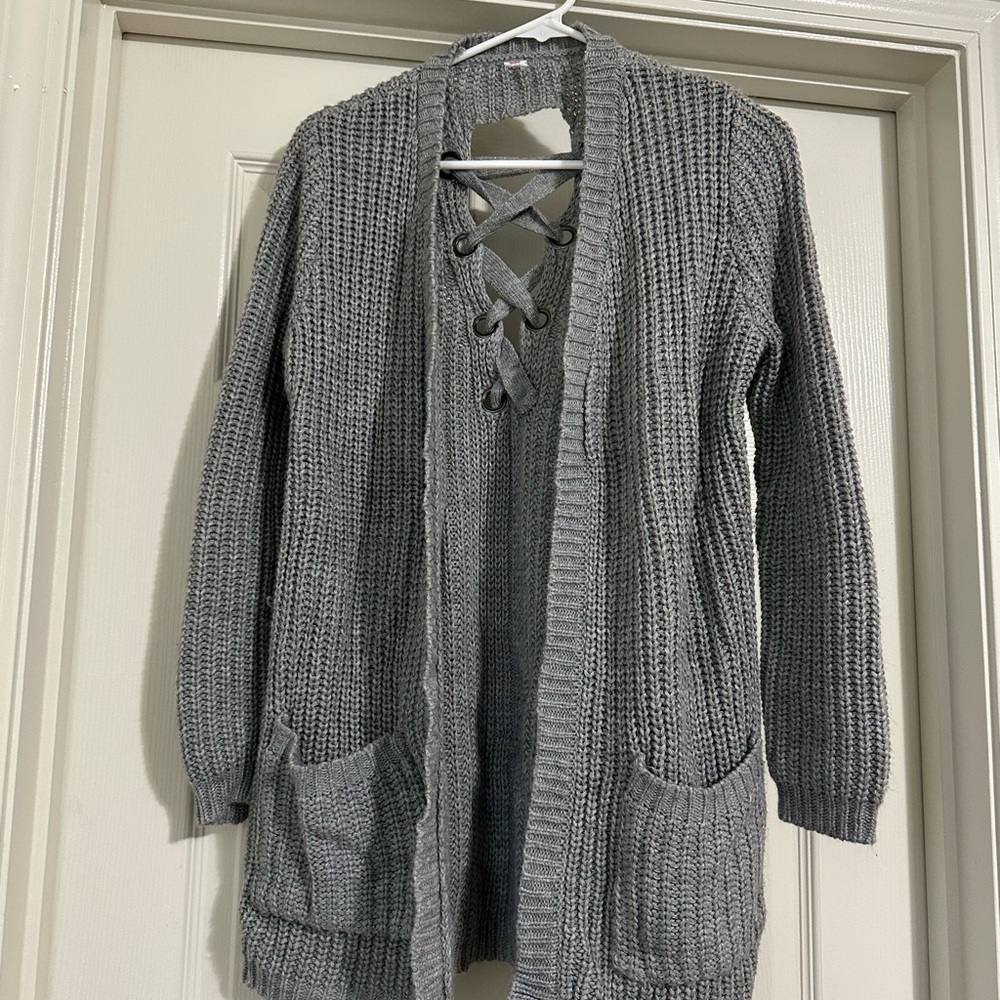 Gray Knit Women's Sweater